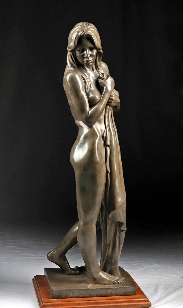 Appraisal: Karen Crain Bronze Nude Female Chaste Originally Listed At Karen