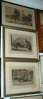 Appraisal: GROUP OF THREE COACH SCENE PRINTS