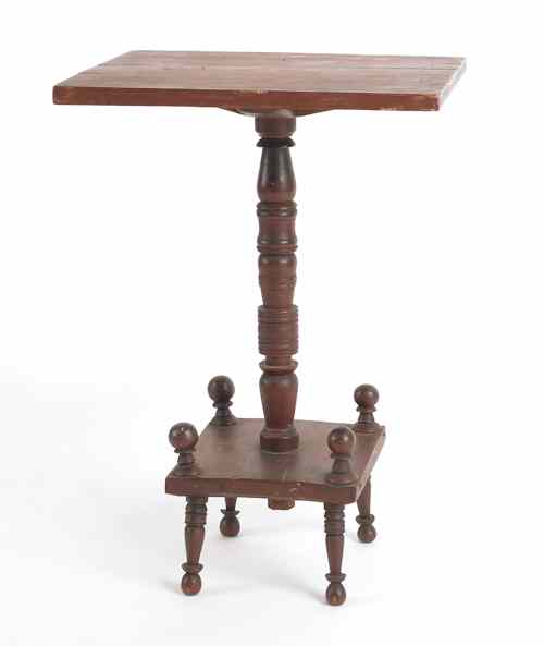 Appraisal: Pennsylvania painted pine candlestand early th c retaining an old