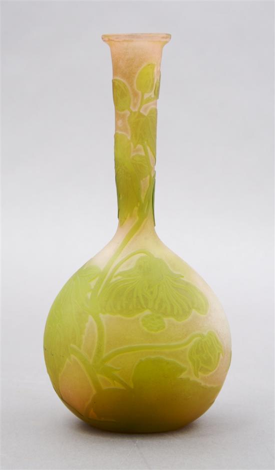 Appraisal: A Galle Cameo Glass Vase Height inches