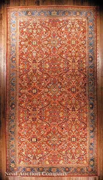 Appraisal: A Large Antique Palace Size Mashad Carpet c sienna central