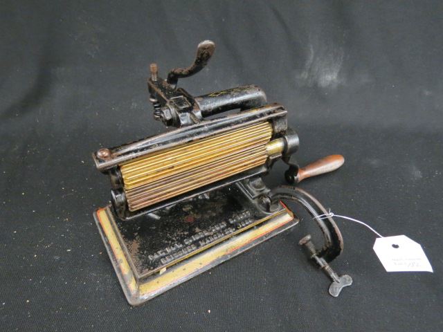 Appraisal: Victorian Clothes Crimping Machine hand crank iron by Penn