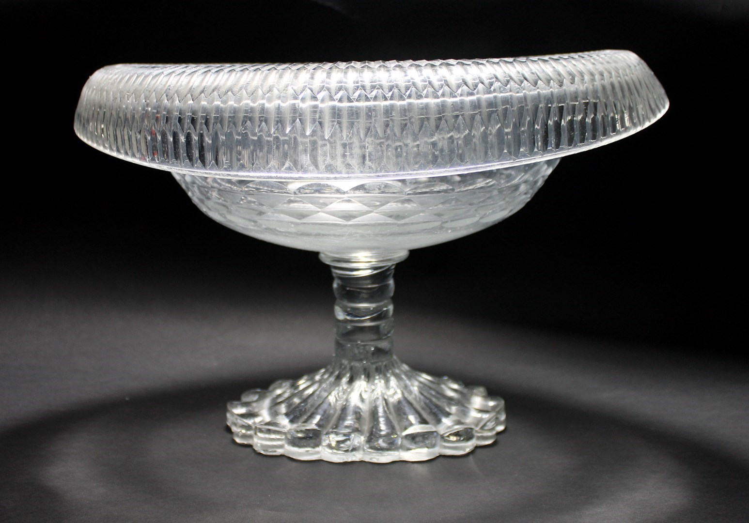 Appraisal: An Irish cut glass pedestal bowl early th century with