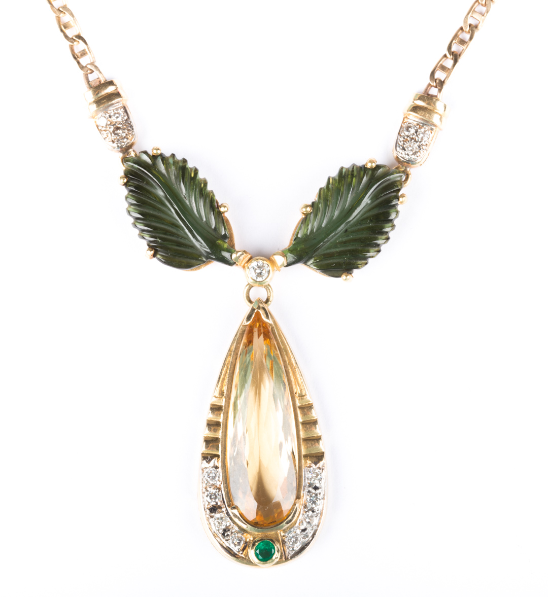 Appraisal: A Citrine Diamond Pendant Necklace mounted in K gold in