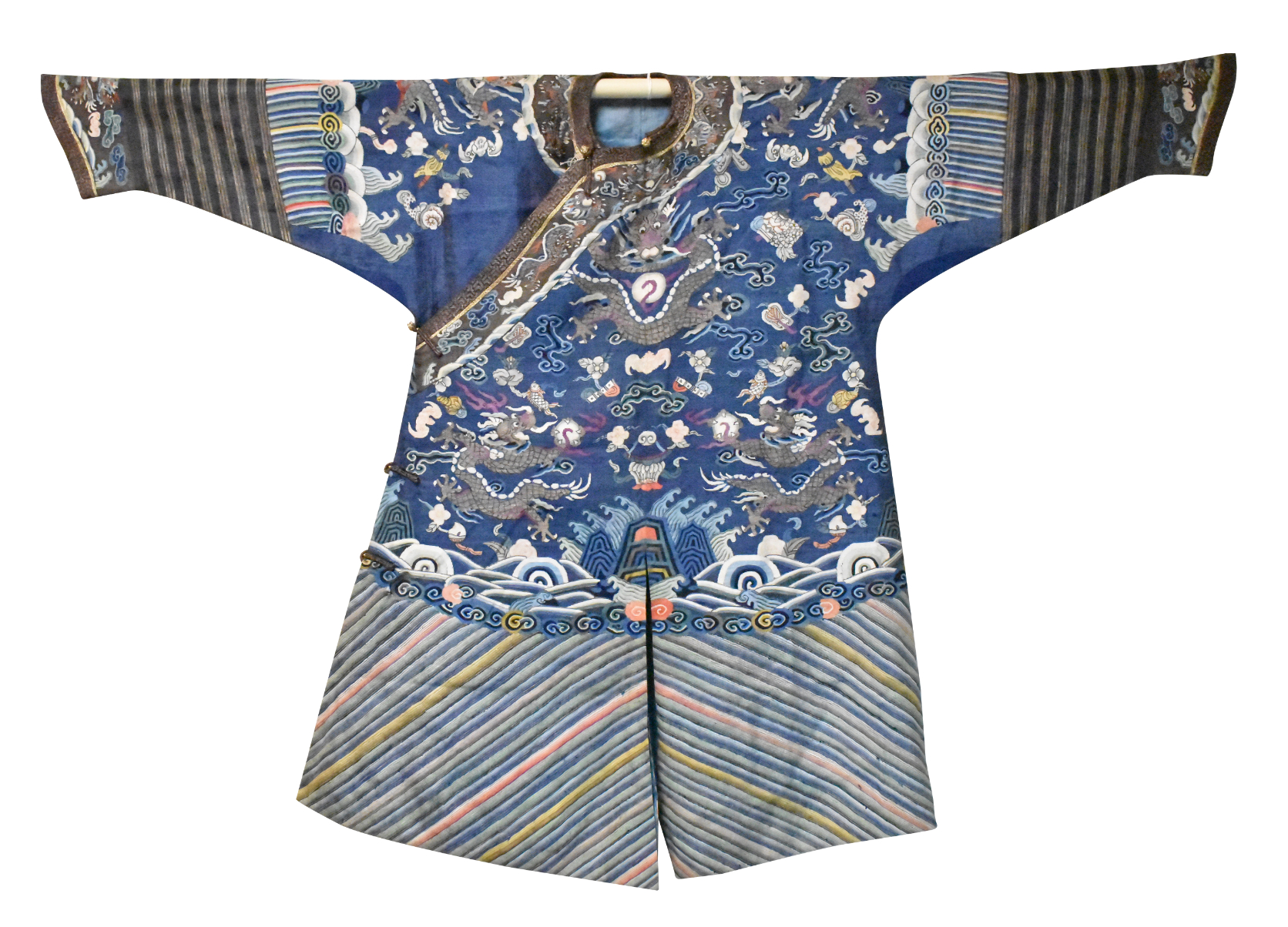 Appraisal: A Chinese blue silk dragon robe dating from the th