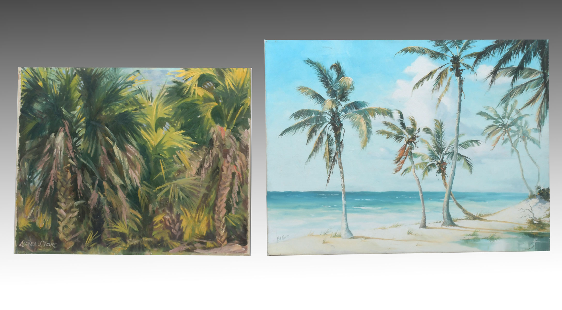 Appraisal: TWO PIECE FLORIDA PAINTING LOT To include TULK Alfred British