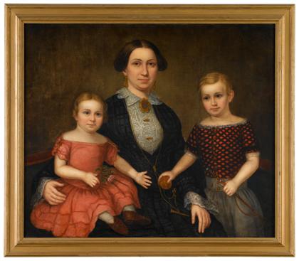 Appraisal: Anglo American School th centuryportrait of mother and two children