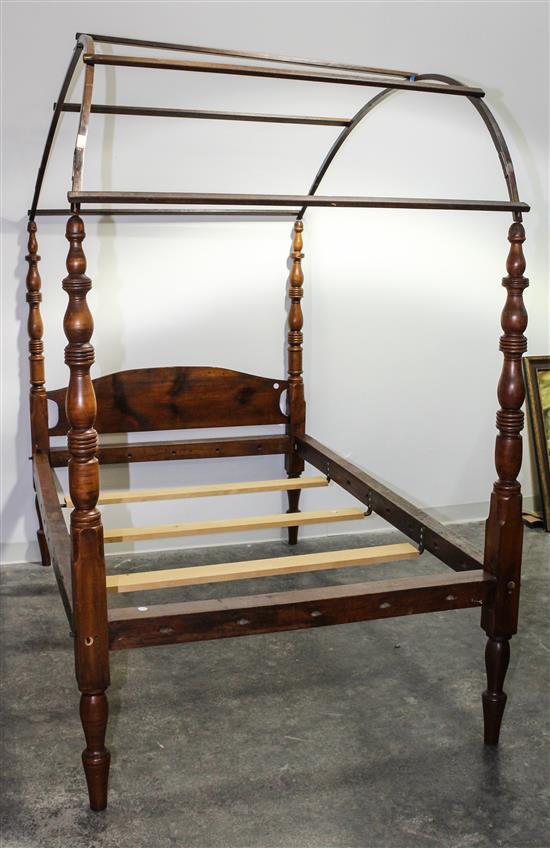 Appraisal: Sale Lot An American Walnut Canopy Bed th century with