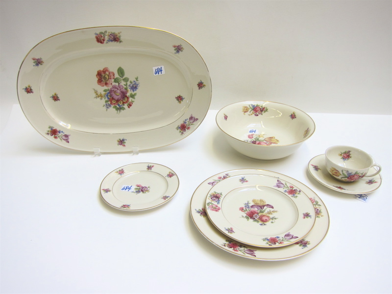 Appraisal: SEVENTY-NINE PIECE HUTSCHENREUTHER CHINA SET in the Evelyn pattern comprised