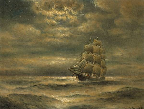 Appraisal: William Alexander Coulter - Clipper ship in the moonlight signed