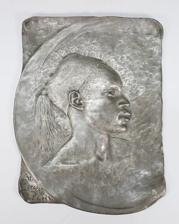 Appraisal: Hans Stoltenberg-Lerche German - Cast pewter plaque of an Algerian