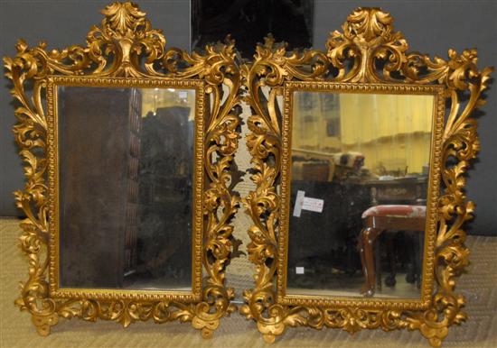 Appraisal: PAIR ROCOCO GILT MIRRORS