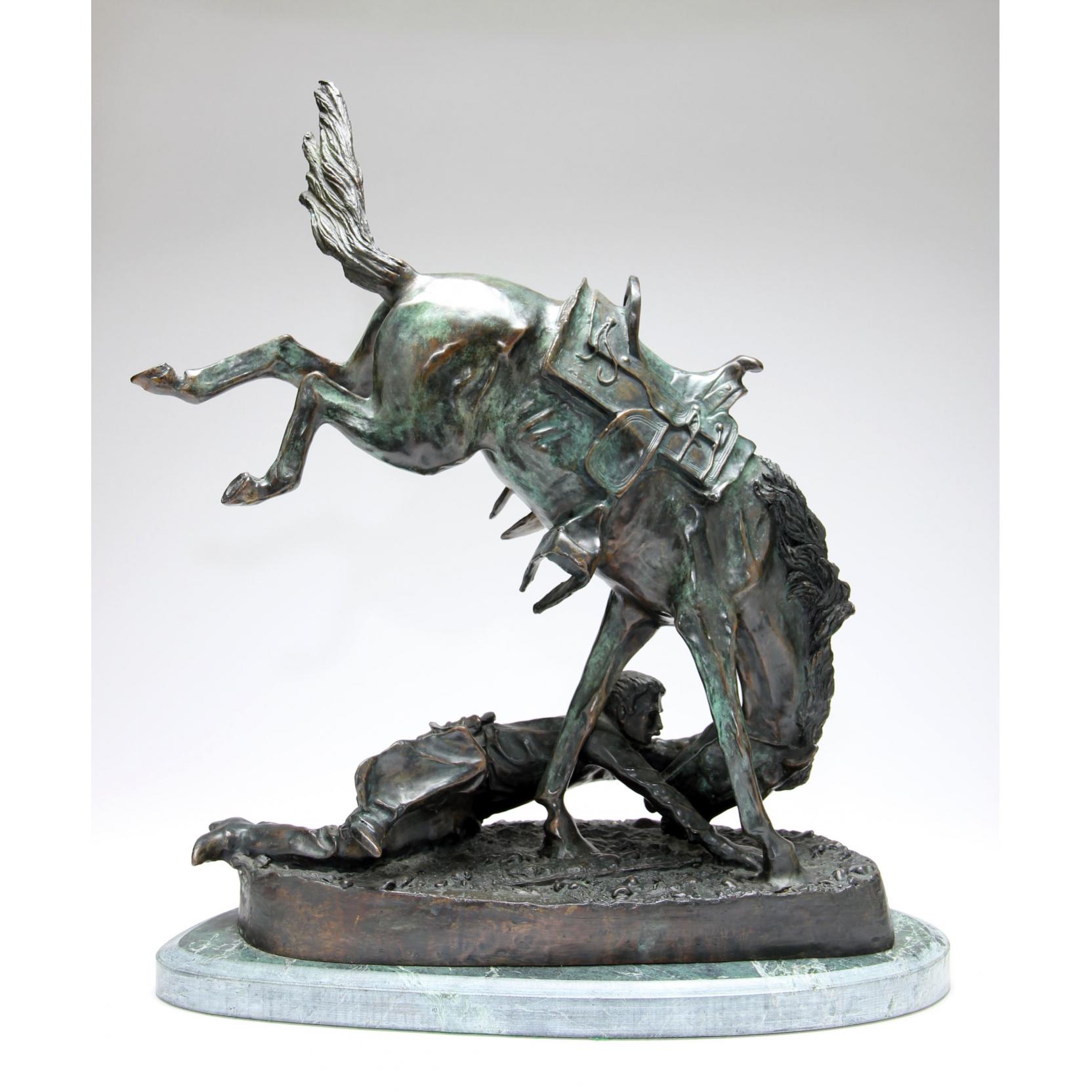 Appraisal: after Frederic Remington Bronze Horse and Fallen Rider mid th