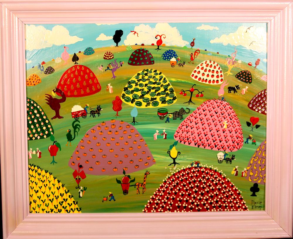 Appraisal: Outsider Art Marie Elem Farm Mounds Elem Marie b Farm