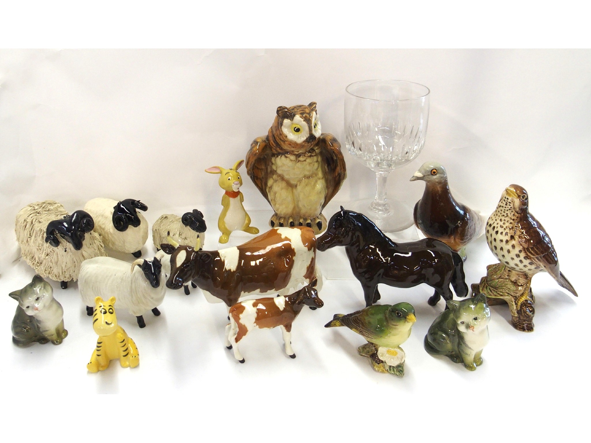 Appraisal: Assorted Beswick figures including brown pigeon Ayrshire cow 'Ickham Bessie'