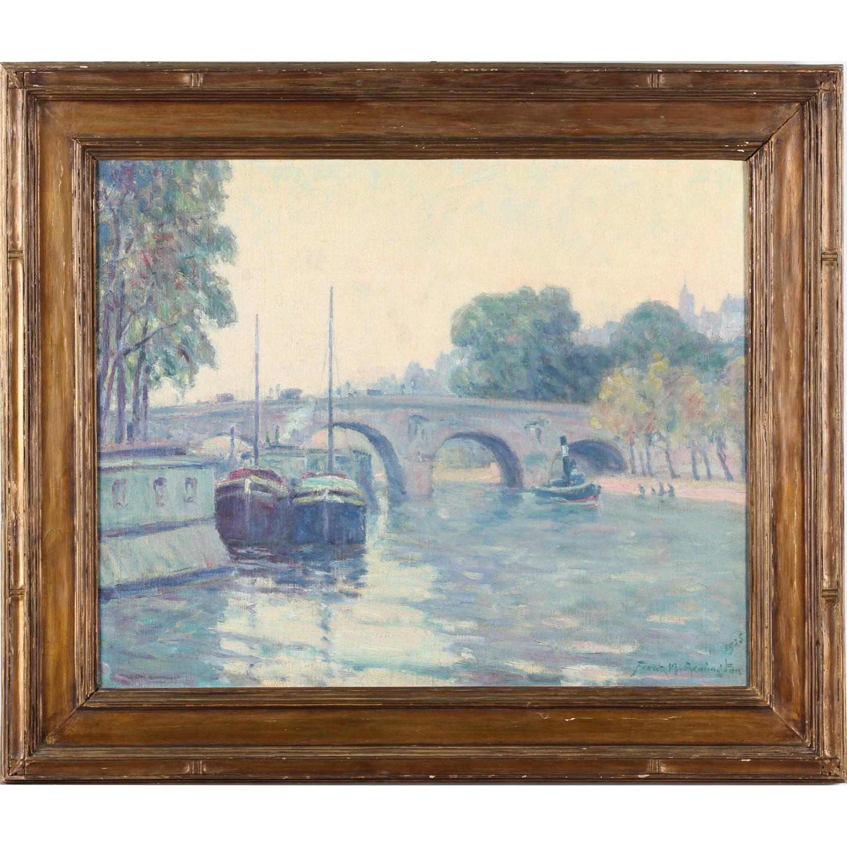 Appraisal: Frank Armington - Pont-Marie Paris oil on canvas signed and