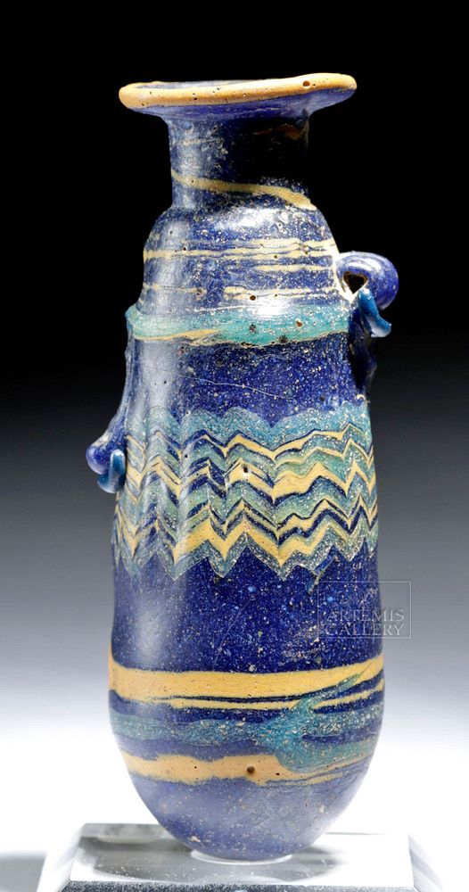 Appraisal: Gorgeous Greek Core Formed Glass Alabastron Ancient Greece Eastern Mediterranean