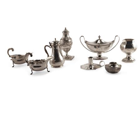 Appraisal: Group of Eight English and Continental Silver Articles Estimate -