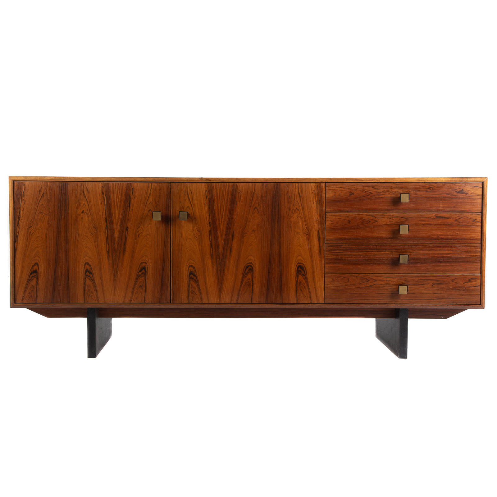 Appraisal: CONTEMPORARY ROSEWOOD CREDENZA A pair of cabinet doors with drawers