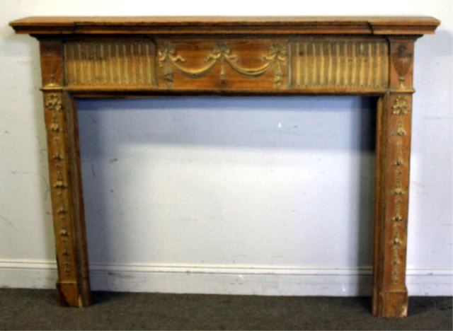 Appraisal: Antique Adams Style Pine Fire Surround From an Park Ave