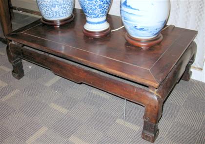 Appraisal: Chinese hardwood kang table th century Of typical kang form