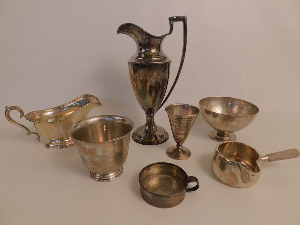 Appraisal: PIECES ASSORTED STERLING TABLEWARE sterling items including in pitcher no