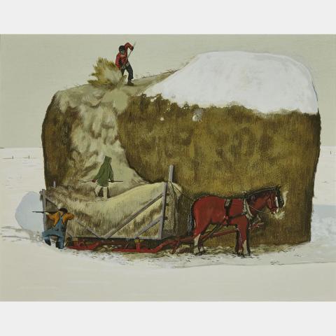 Appraisal: WILLIAM KURELEK R C A LOADING THE HAY silkscreen height