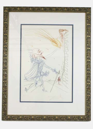 Appraisal: SALVADOR DALI ORIGINAL COLOR ETCHING from Dali's series Les Amours