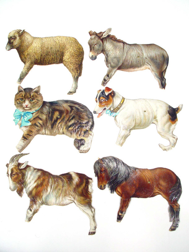 Appraisal: Collection of Edwardian printed card articulated farm animals