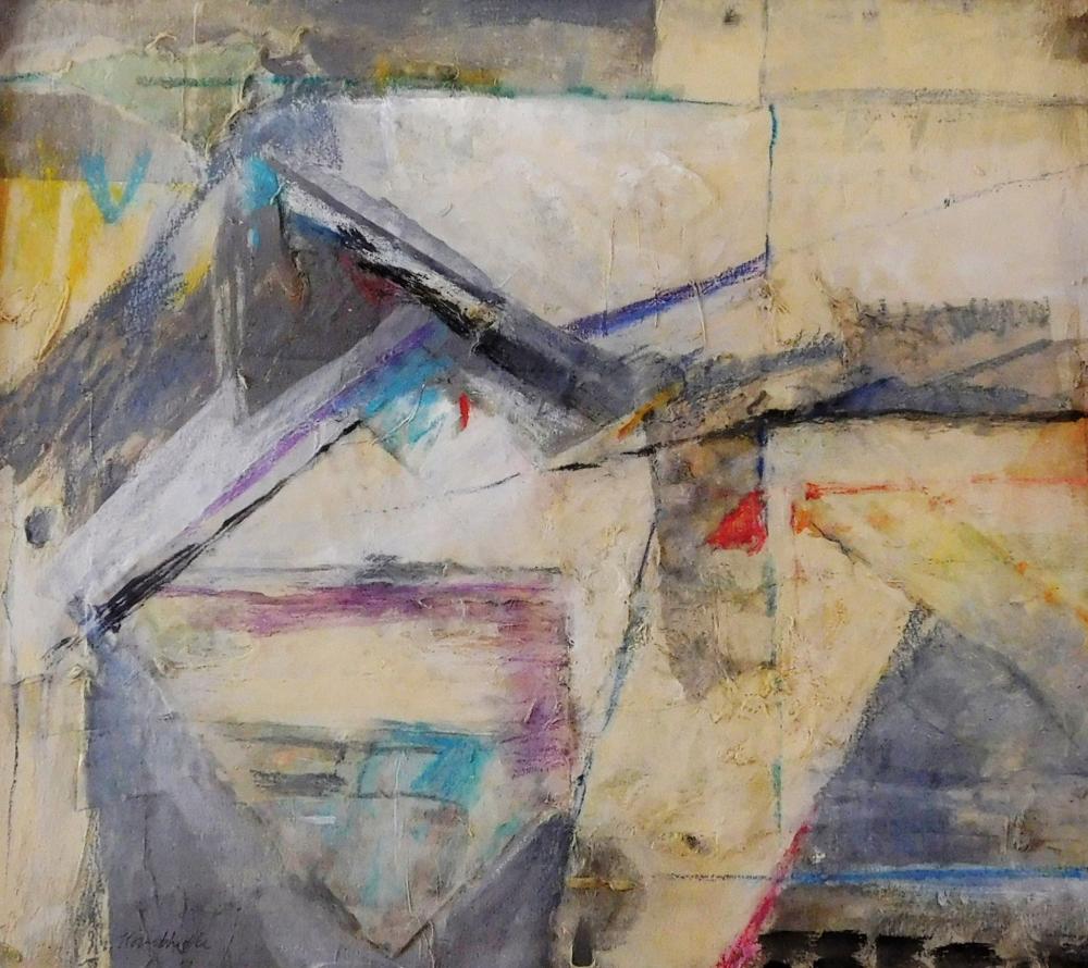 Appraisal: Frances Kornbluth Connecticut - mixed media abstract composition with highly