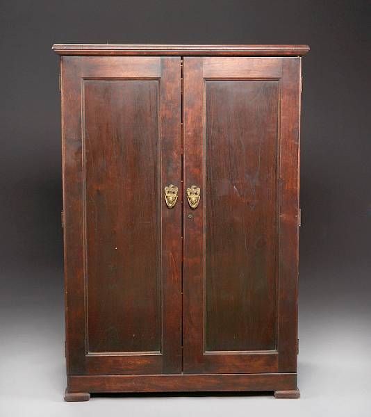 Appraisal: A George III style mahogany bachelor's cabinet late th century