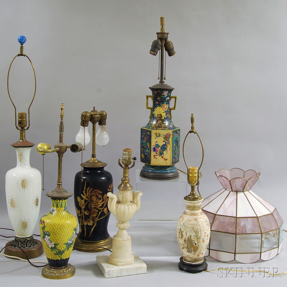 Appraisal: Twenty Miscellaneous Lamps including an electrified lobed alabaster urn on