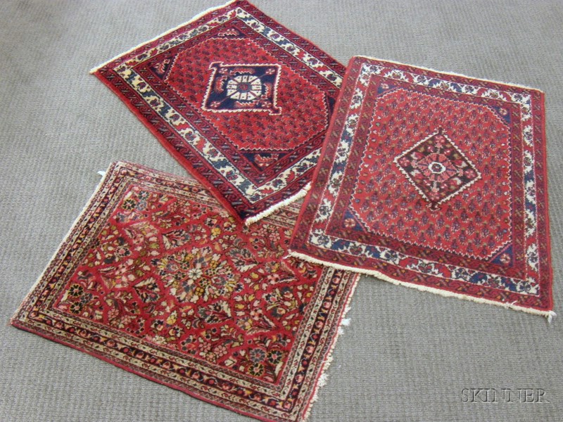 Appraisal: Three Persian Mats th century two Hamadan each ft in