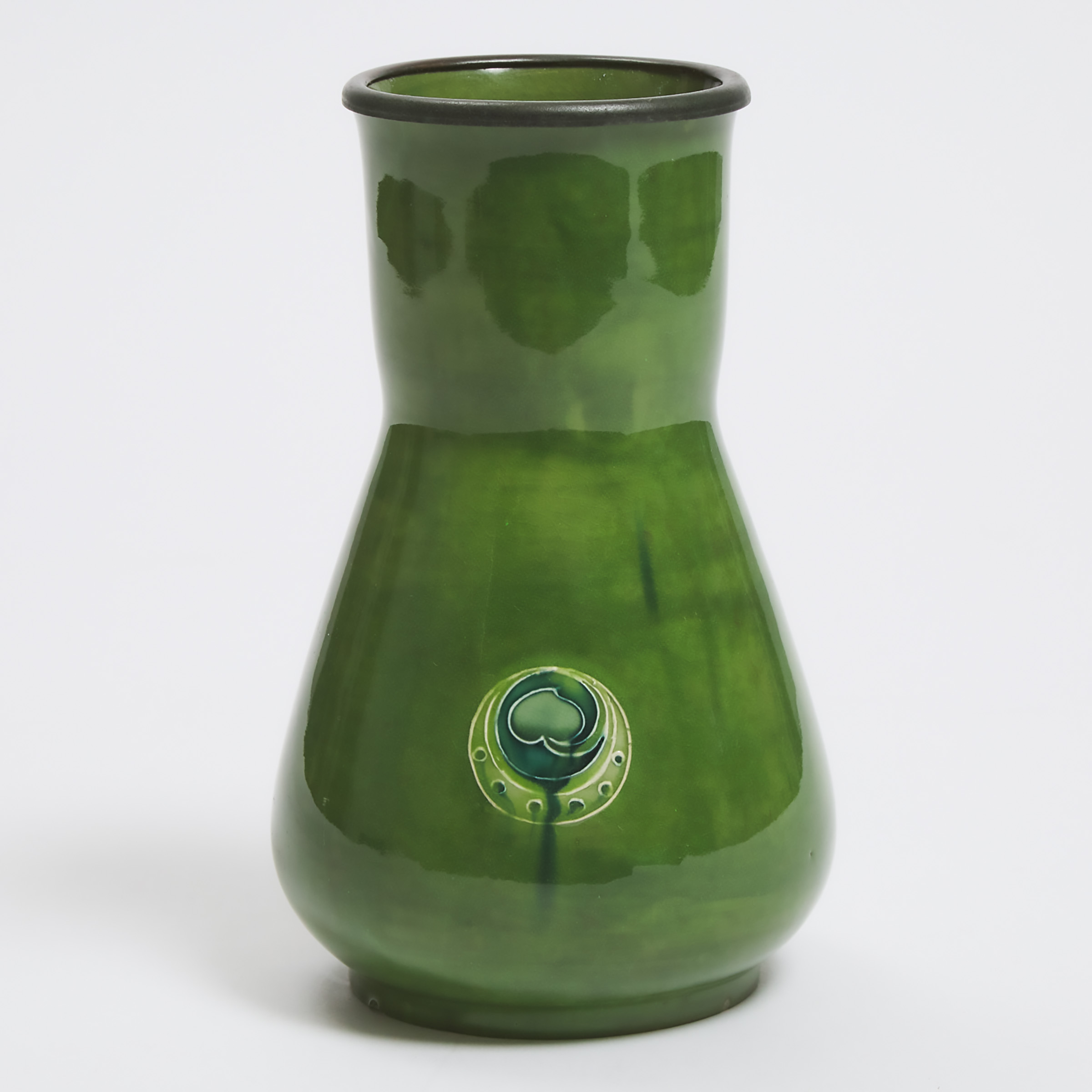 Appraisal: Macintyre Moorcroft Green Flamminian Vase for Liberty Co c -