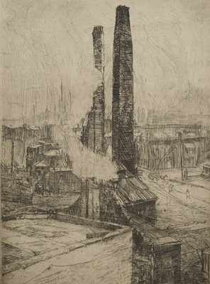 Appraisal: Frank Nelson Wilcox American - Steel Mill Etching on paper