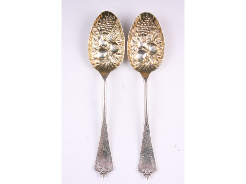 Appraisal: Pair of Gorham Fleur de Lis Berry Spoons two spoons