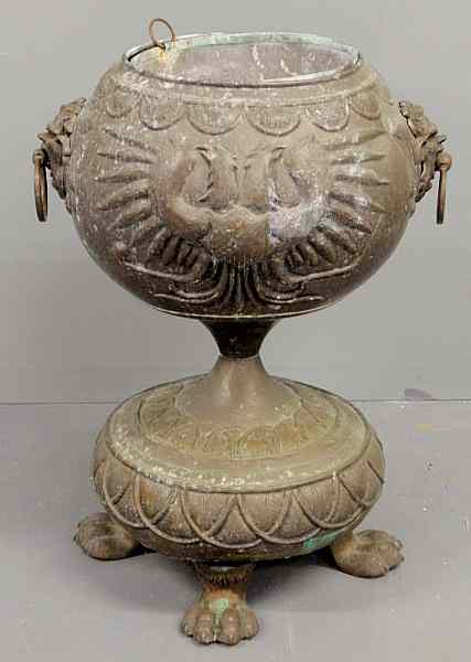 Appraisal: Continental brass planter c with a metal insert and decorated