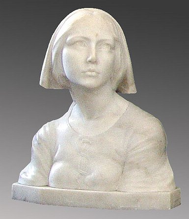 Appraisal: ALABASTER SCULPTURE OF JOAN OF ARC '' tall no visible