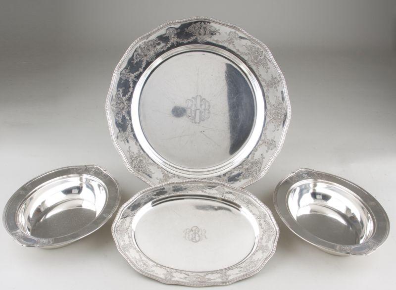 Appraisal: Four Sterling Silver Hollowware Items including oval serving bowls by