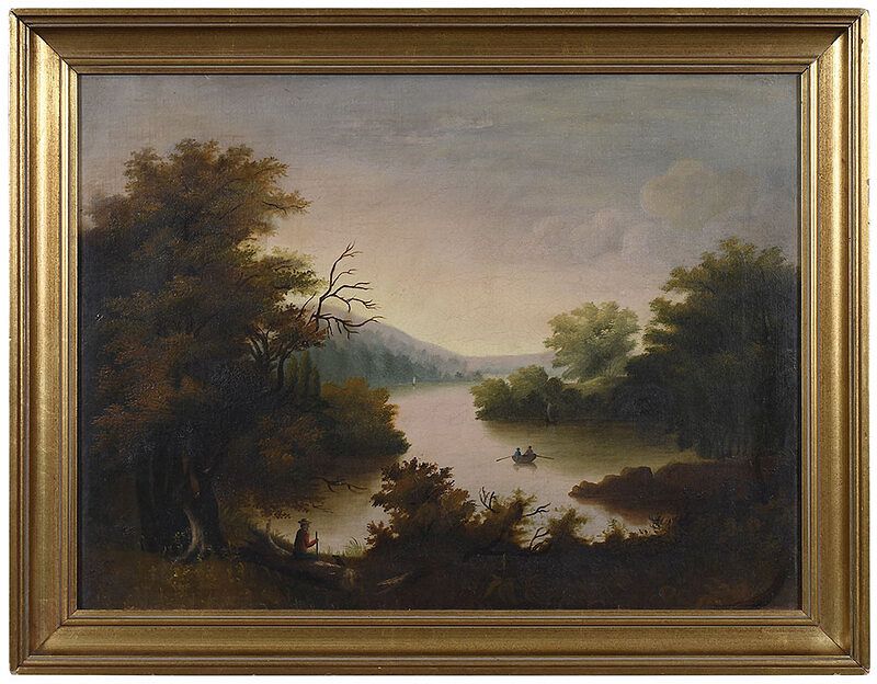 Appraisal: American School th century A Summer Day unsigned oil on