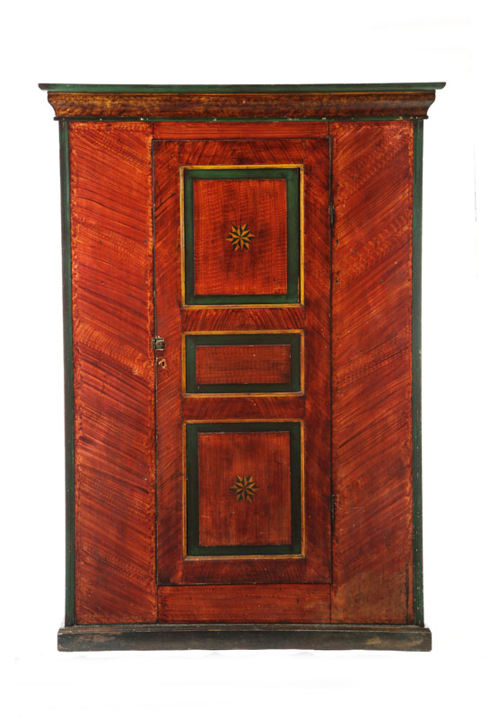 Appraisal: DECORATED WARDROBE OR SCHRANK Bluffton Allen and Hancock Counties Ohio