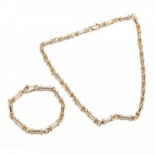 Appraisal: KT Two Color Gold Suite the necklace and bracelet comprised