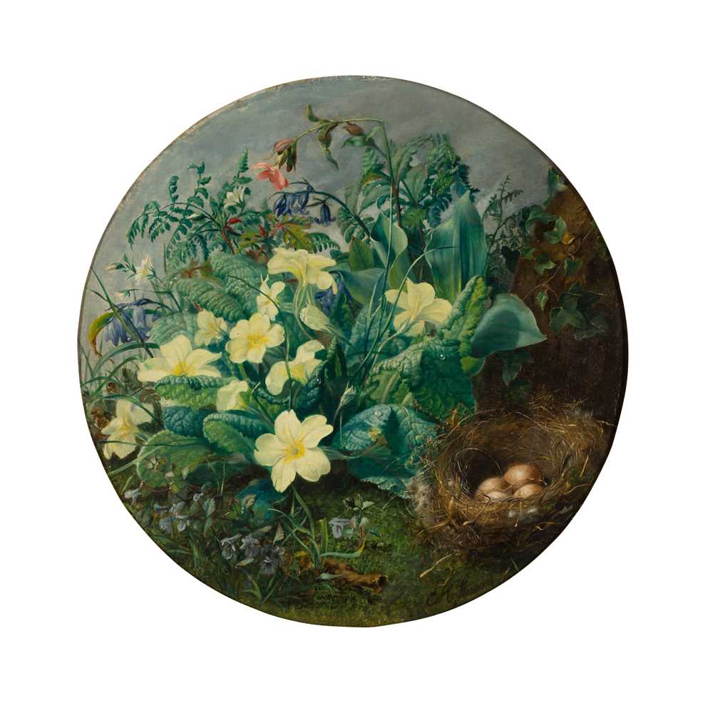 Appraisal: ELOISE HARRIET STANNARD BRITISH - WILD FLOWERS AND BIRD'S NEST