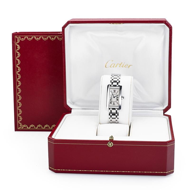 Appraisal: CARTIER TANK AMERICAINE LADY K WHITE GOLD WATCH Mid size