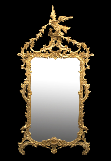 Appraisal: J Solomon Italy Carved Giltwood Looking Glass in the th-century