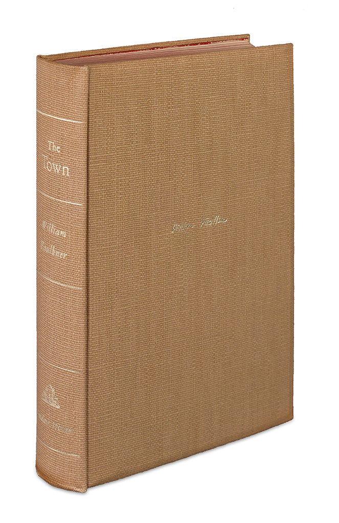 Appraisal: FAULKNER WILLIAM The Town vo publisher's gilt-stamped tan cloth beveled