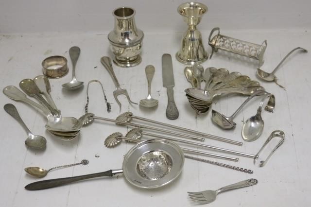 Appraisal: LOT OF PCS OF MISC STERLING SILVER TO INCLUDEFLATWARE TEA