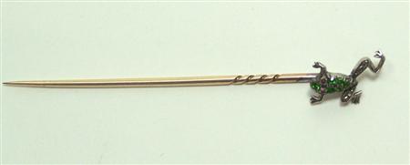 Appraisal: A Victorian style multi-gem set novelty stickpin the terminal modelled