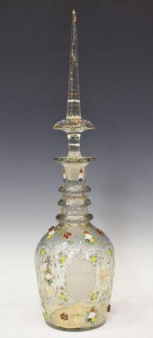 Appraisal: Bohemian parcel gilt and enameled colorless glass decanter late th