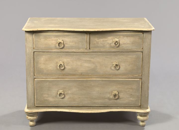 Appraisal: Continental Polychromed Commode the rectangular top with a shaped front